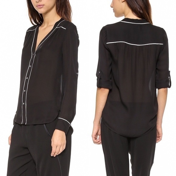 Vince black silk blouse - Picture 4 of 4